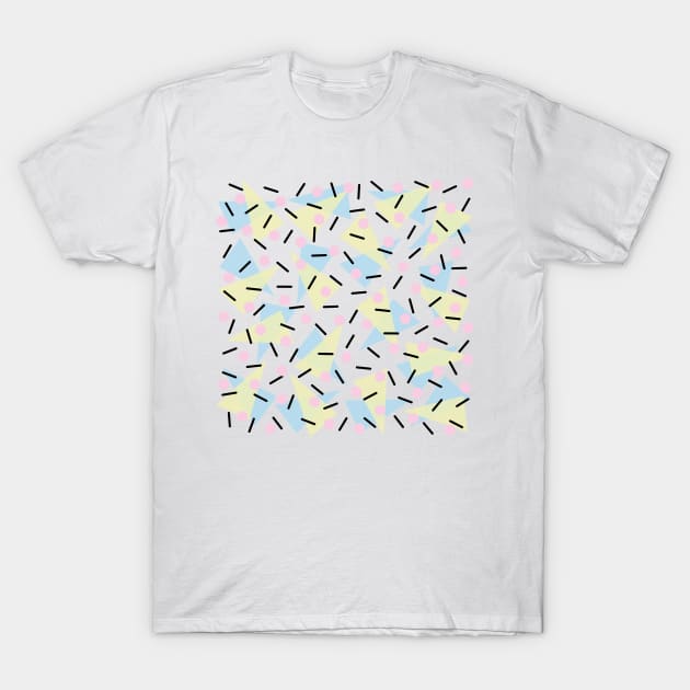 Confetti Memphis Party Pattern T-Shirt by fivemmPaper